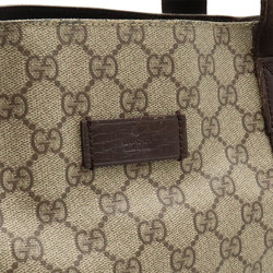 GUCCI GG Supreme Tote Bag Shoulder PVC Leather Beige Brown Dark 141624