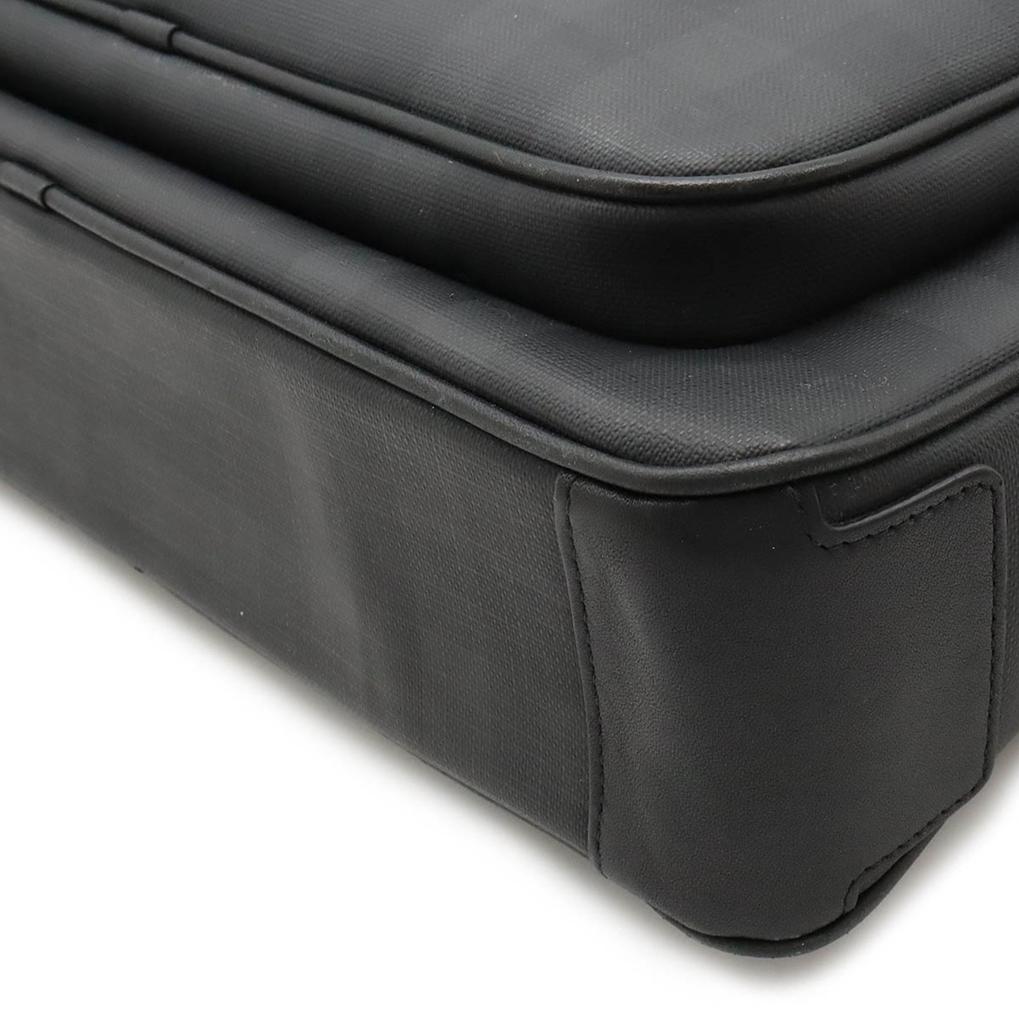 BURBERRY Checked shoulder bag PVC Leather Grey Black 8013987