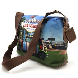 Paul Smith Shoulder Bag Canvas Leather Multicolor Dark Brown