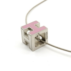 HERMES Hermes Cage d'Ache H Cube Necklace Choker Dusty Pink