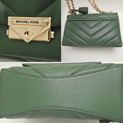 Michael Kors quilted chain shoulder bag 30T9G0EL8L leather green 251825