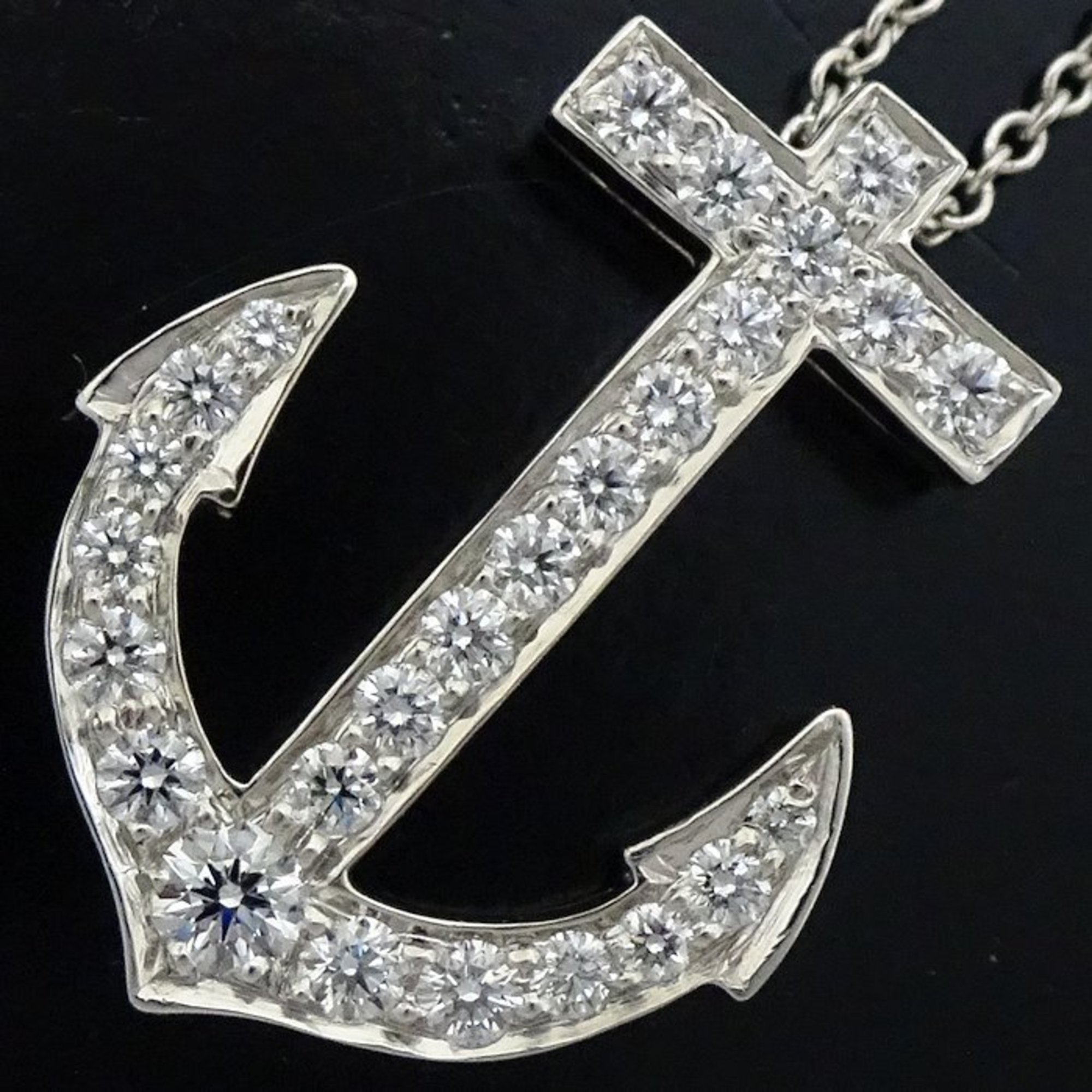 TIFFANY&Co. Tiffany Anchor Necklace Diamond Motif Pt950 Platinum 292022