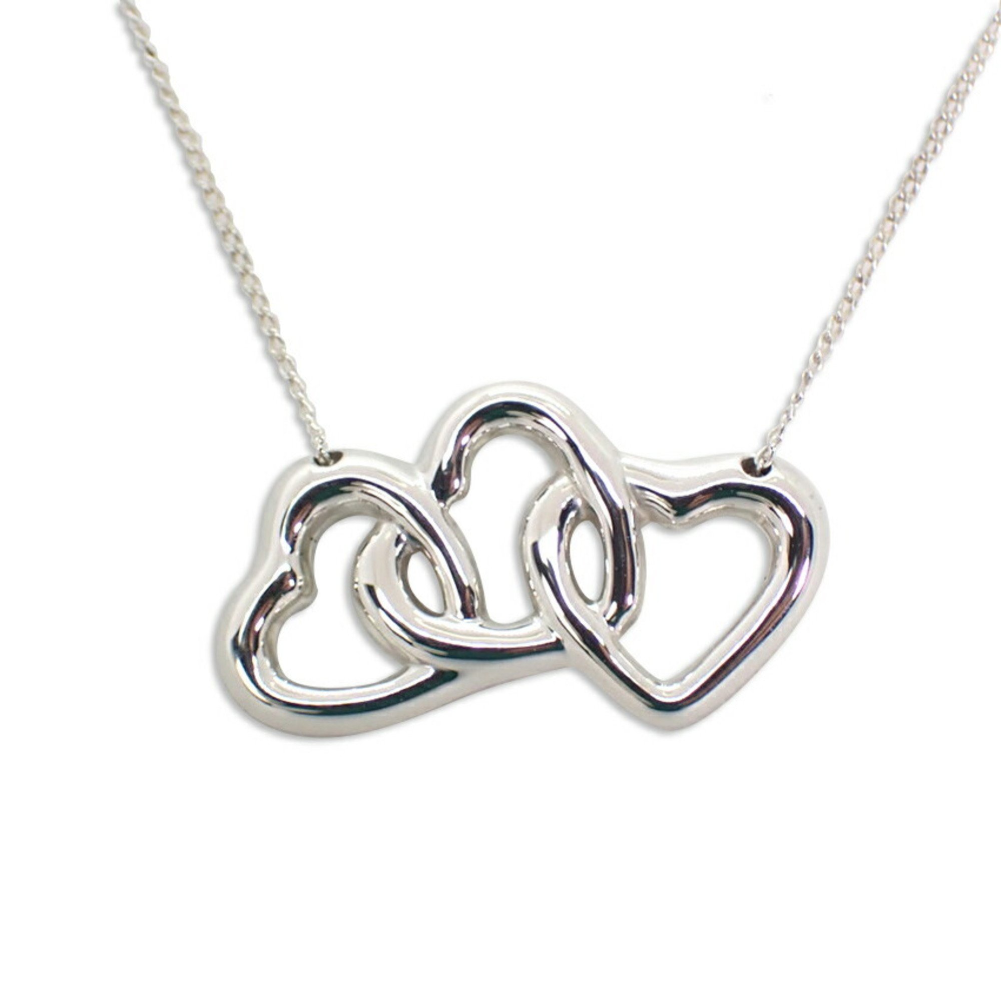 TIFFANY 925 Triple Heart Pendant Necklace