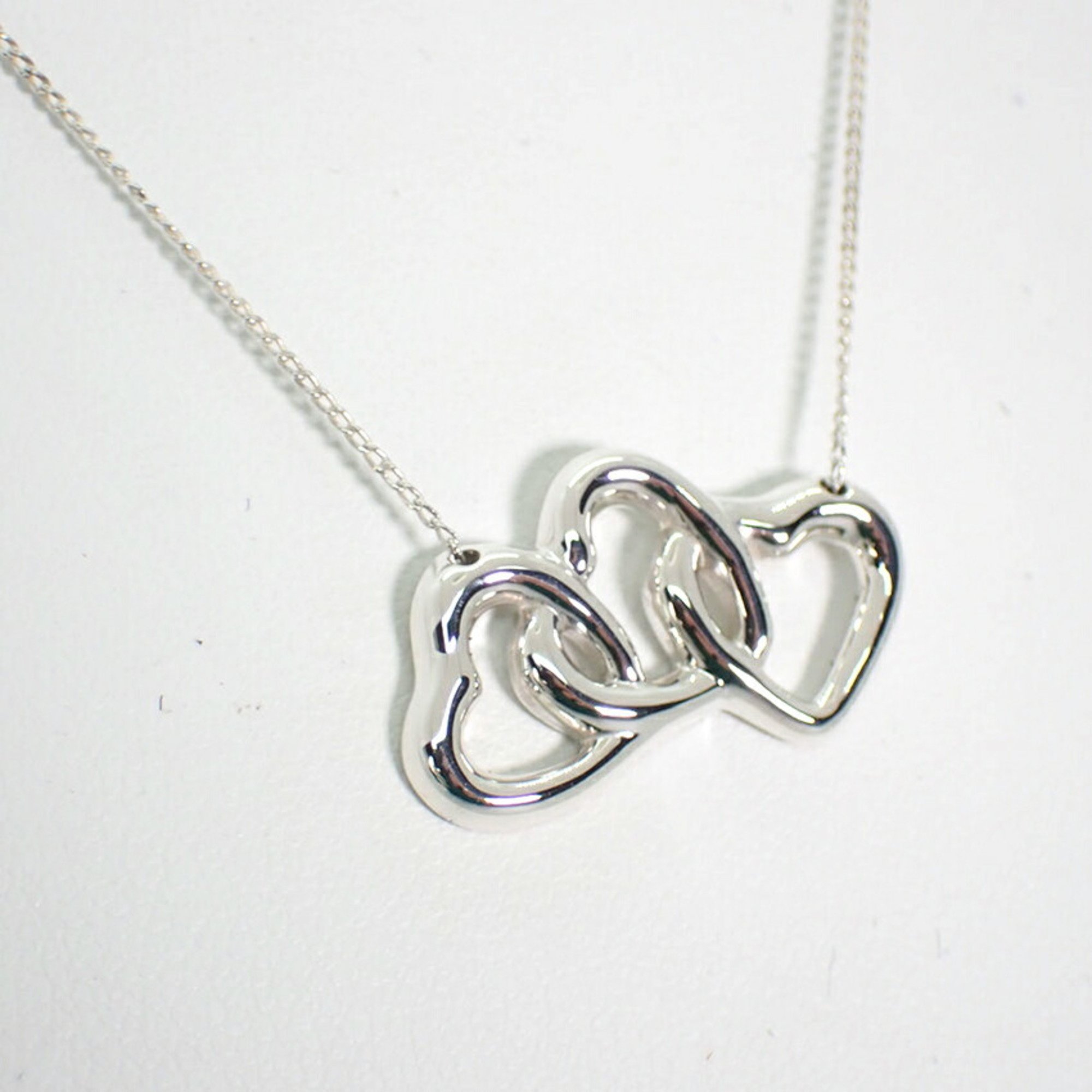 TIFFANY 925 Triple Heart Pendant Necklace