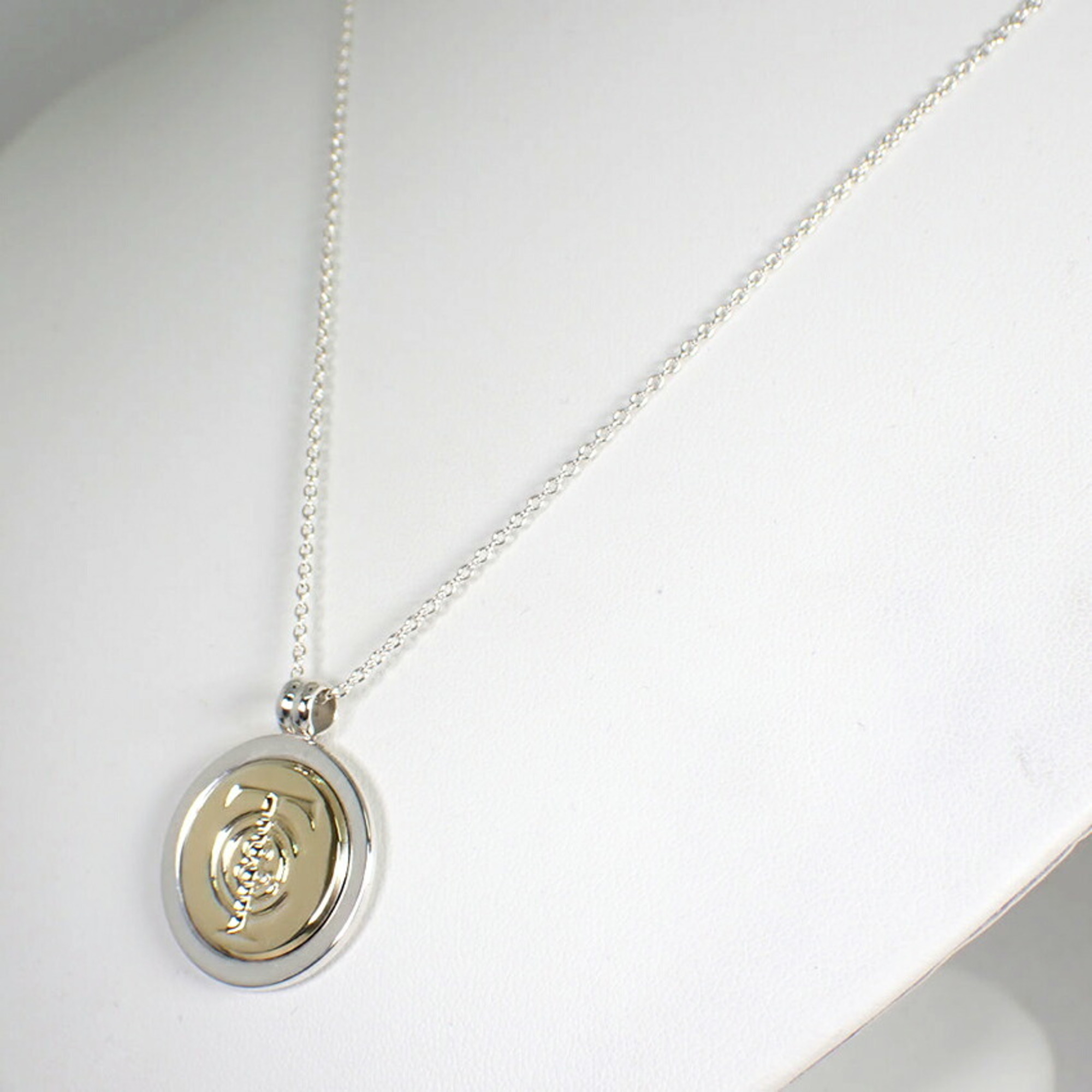TIFFANY Tiffany 925 750 combination round coin pendant
