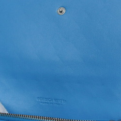 Bottega Veneta Maxi Intrecciato Bi-fold Flap Long Wallet Light Blue