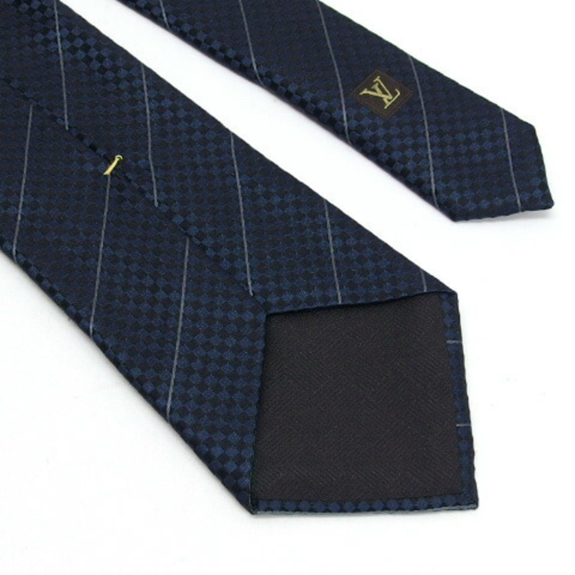Louis Vuitton Cravate Ek Damier Check Silk Tie