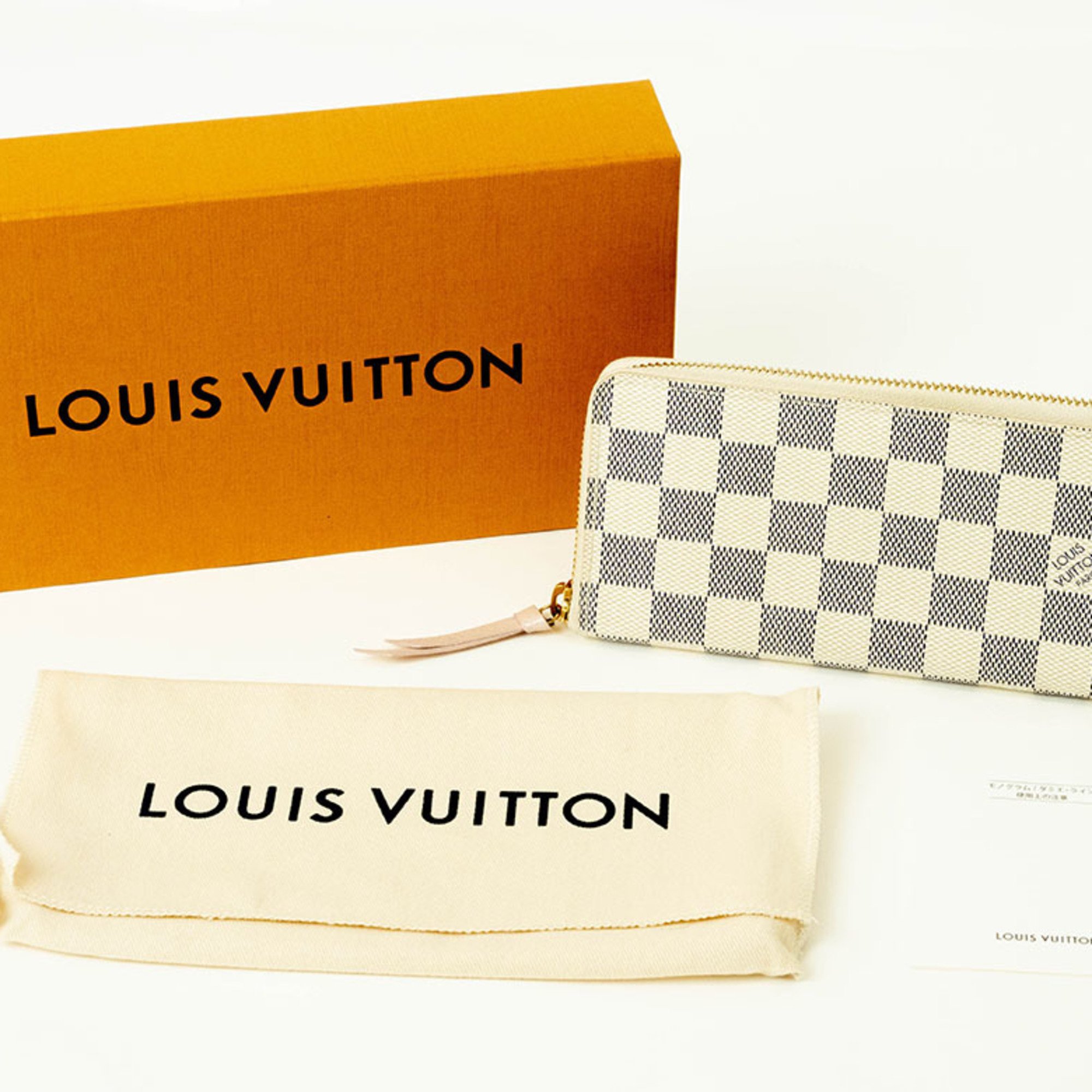 Louis Vuitton Portefeuille Clemence Azur Round Long Wallet N61264 Women's LOUIS VUITTON