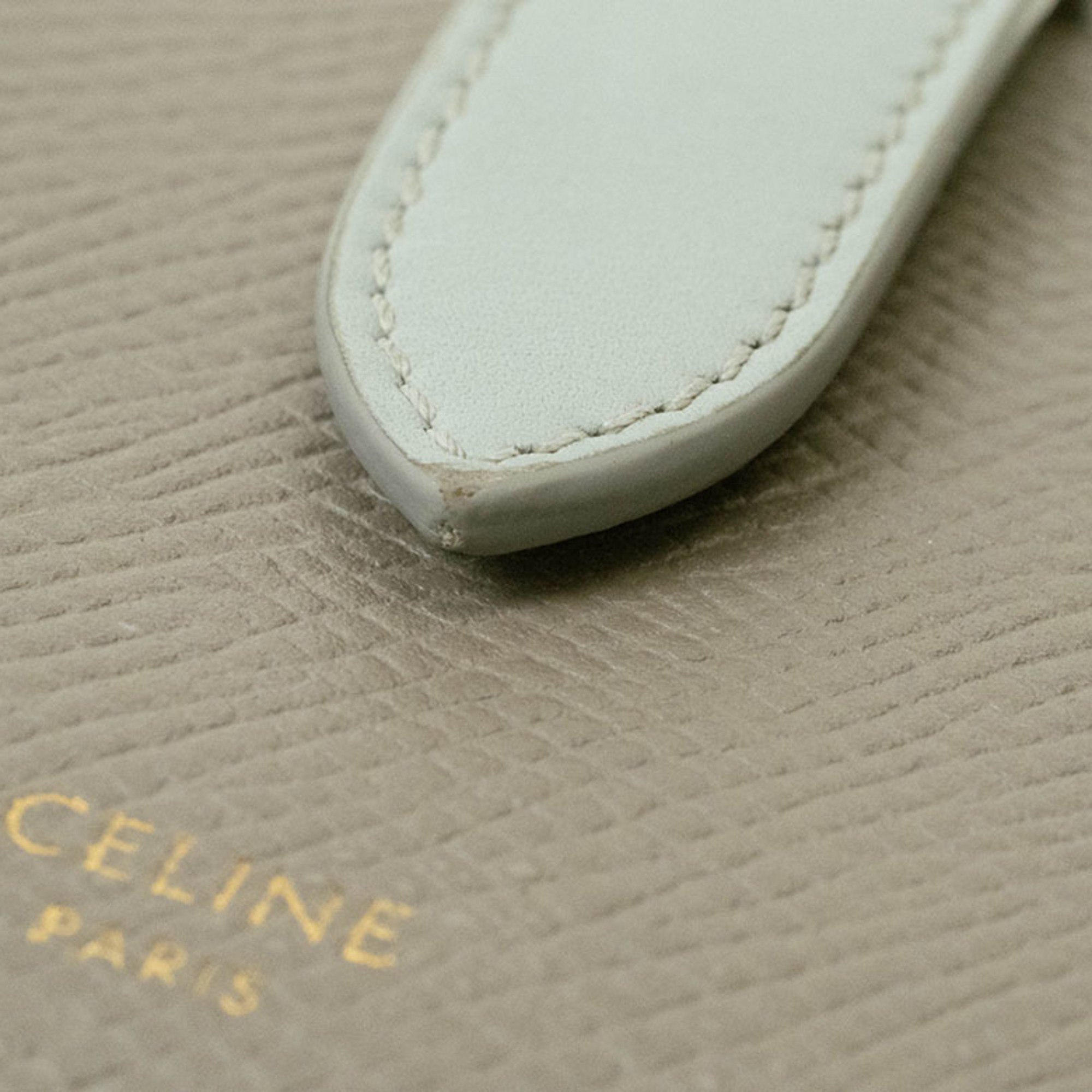 Celine Small Strap Wallet Bi-Color Bi-Fold Pebble Mineral 10H263BRU Women's CELINE