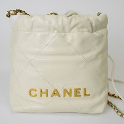 Chanel 22 Handbag Chain Shoulder Bag White AS3980 Women's Small CHANEL