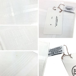 HERMES Handkerchief Bandana 100% Cotton White MOUCH JACQUARD H 161014G 90 Jacquard Pocket Square Neckerchief aq10034