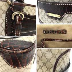 CELINE Boogie Bag Handbag Tote Macadam Canvas Leather Beige x Brown Celine Women's aq9979 10013758