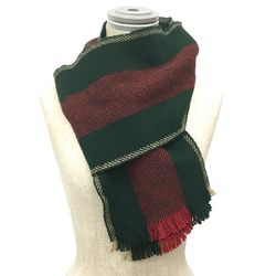 GUCCI Gucci Scarf Sherry Line Wool Green x Red Beige aq10135 10013187