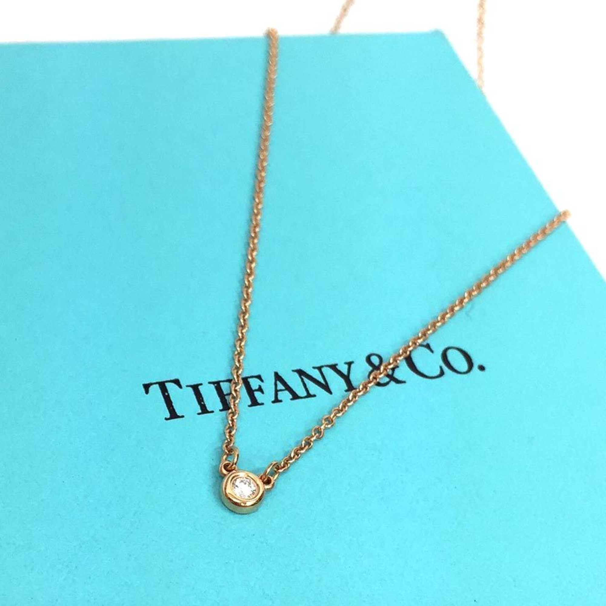 TIFFANY & Co. Tiffany Diamond Necklace By the Yard Single Pendant AU750 Rose Gold aq10102 10003331