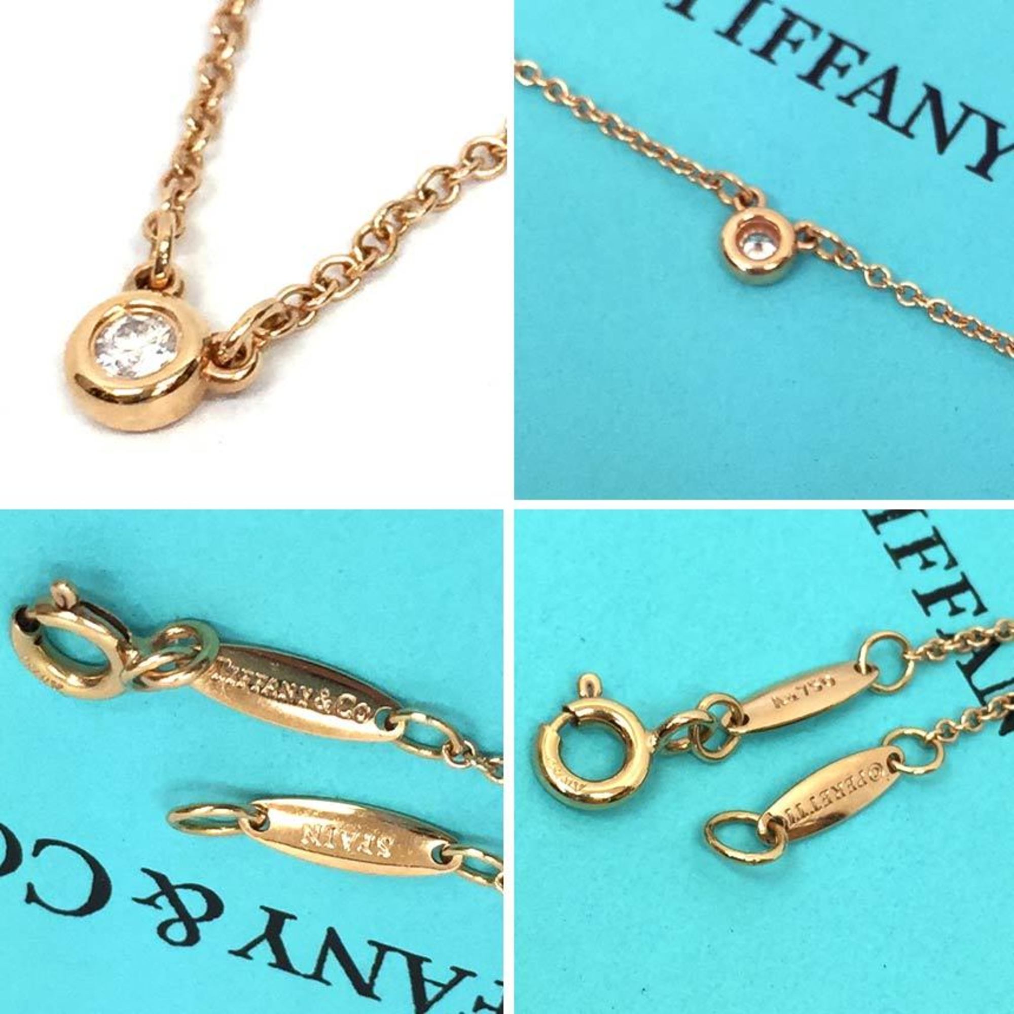 TIFFANY & Co. Tiffany Diamond Necklace By the Yard Single Pendant AU750 Rose Gold aq10102 10003331