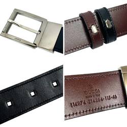 GUCCI Gucci Leather Belt Reversible 114974 Black/Brown Men's aq10111 10009425