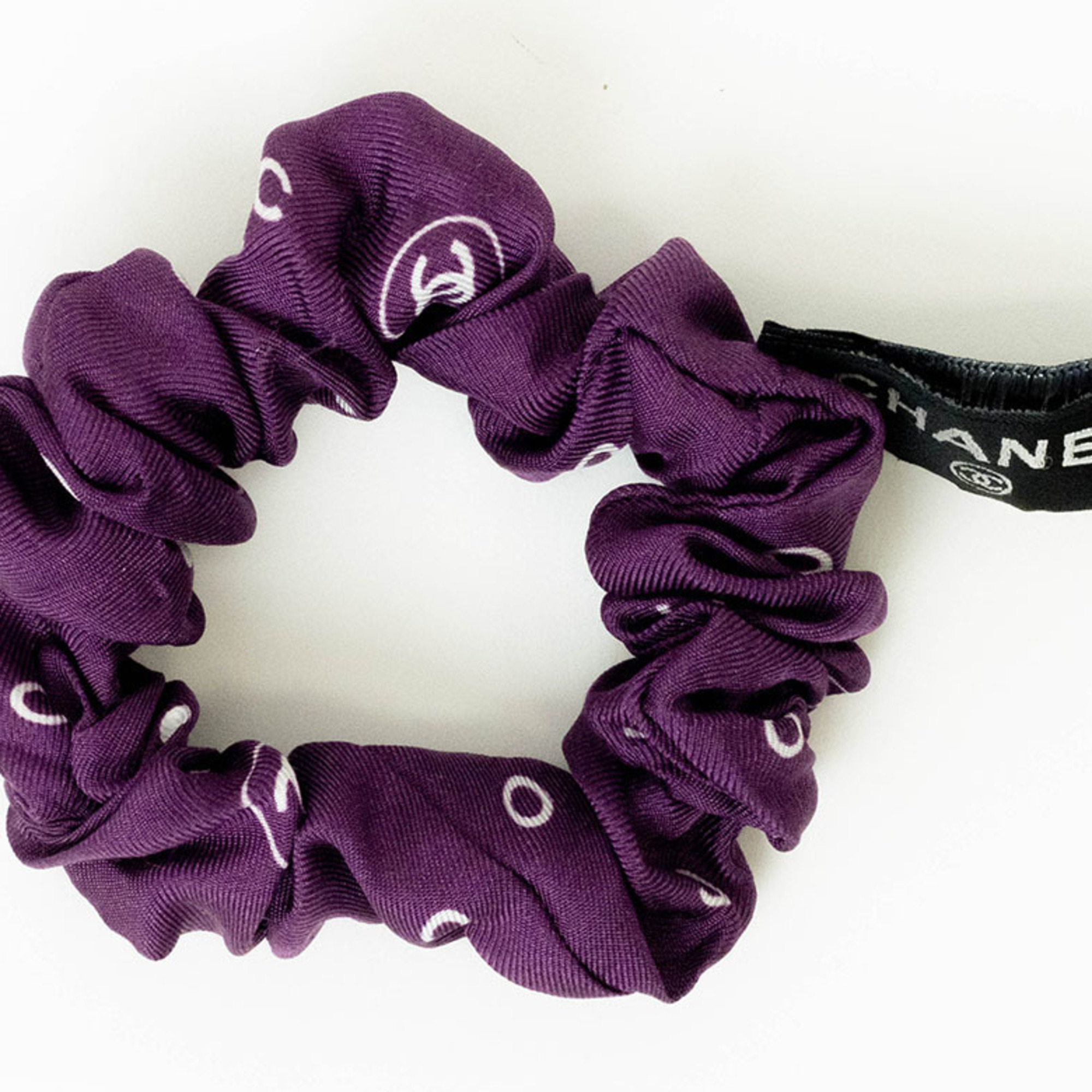 Chanel Hair Scarf with Scrunchie Purple Women's CHANEL