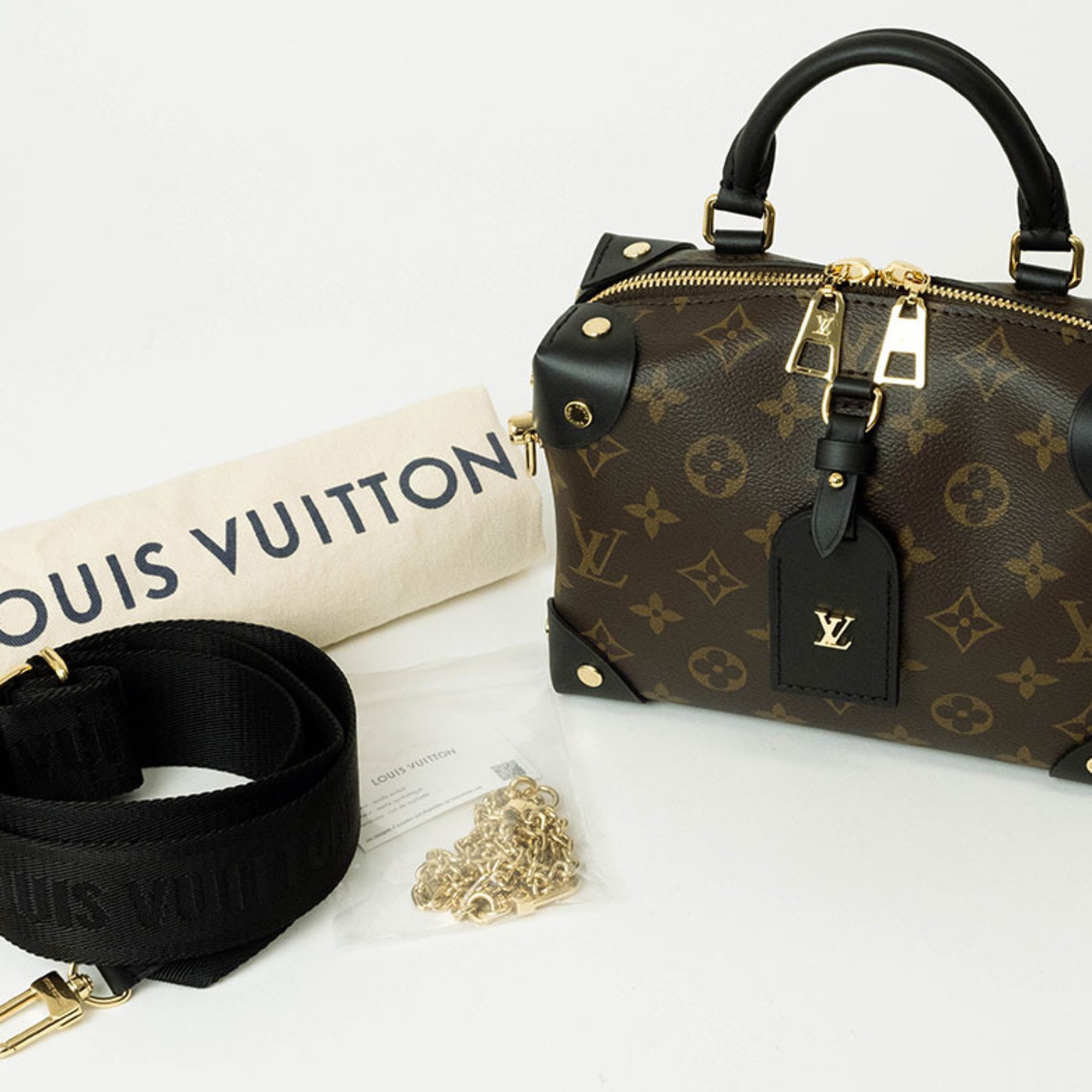 Louis Vuitton Petite Malle Souple Handbag Monogram M41108 Women's 2-way Shoulder Bag LOUIS VUITTON