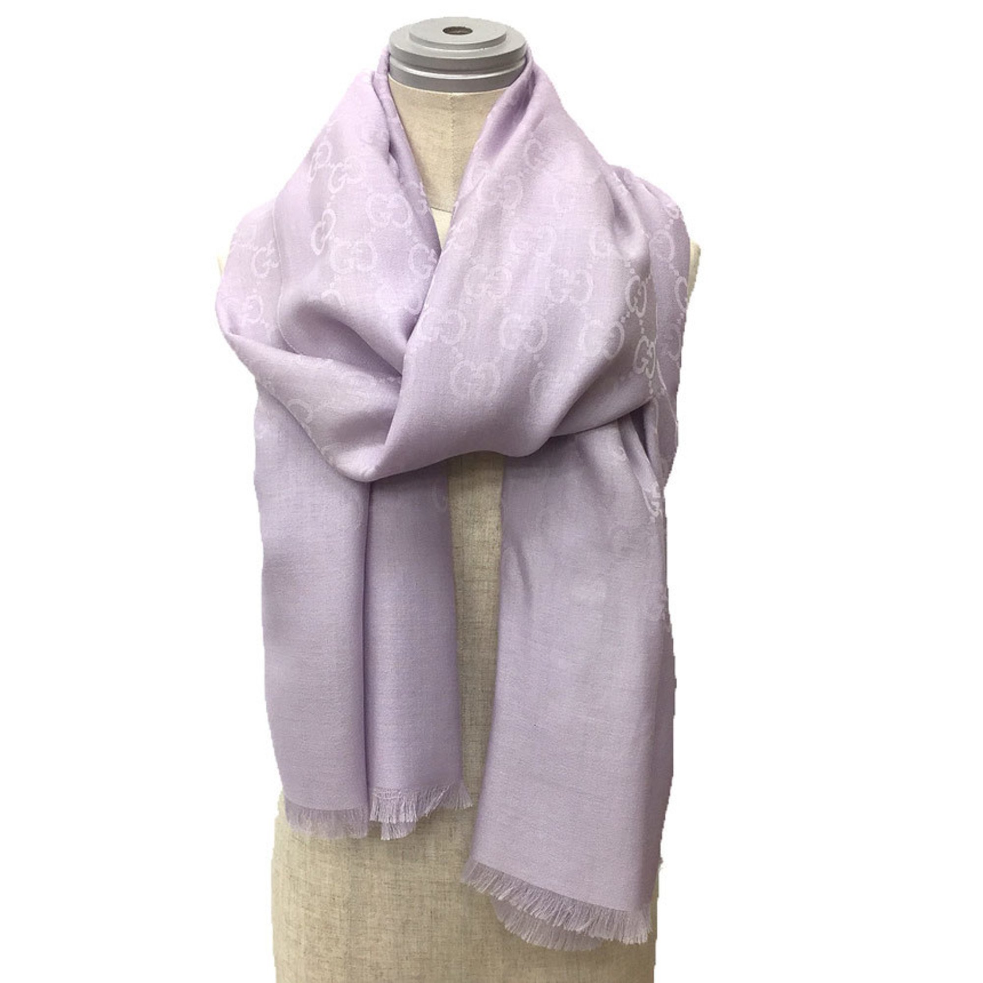 GUCCI Gucci GG stole shawl muffler silk x wool purple aq9986 10009436