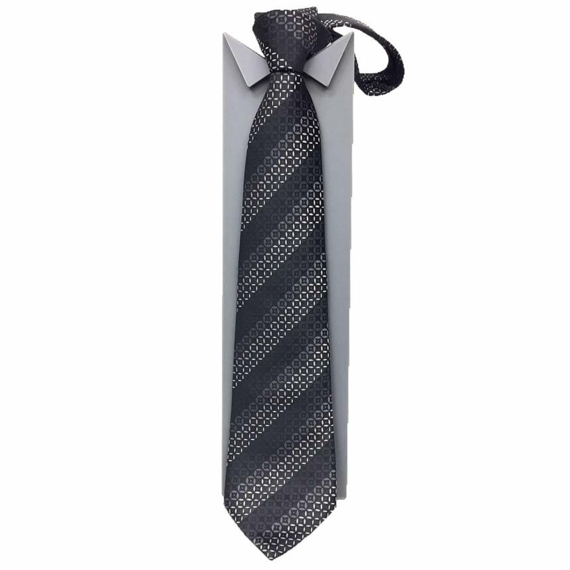 LOUIS VUITTON Monogram Star Tie Black 100% Silk Men's aq10123 10014203