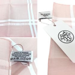 HERMES Handkerchief MOUCHOIR PARIS ・Paris 100% Cotton ROSE CLAIR Pink Pocket Square Neckerchief Bandana aq10030