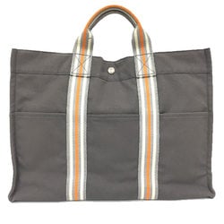HERMES Ginza Limited Fool Tote MM Bag Canvas Grey Men's Women's aq10086 10004476