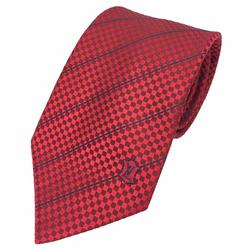 LOUIS VUITTON Louis Vuitton tie Cravat Ec Red Damier 100% silk Men's aq10040 10013313