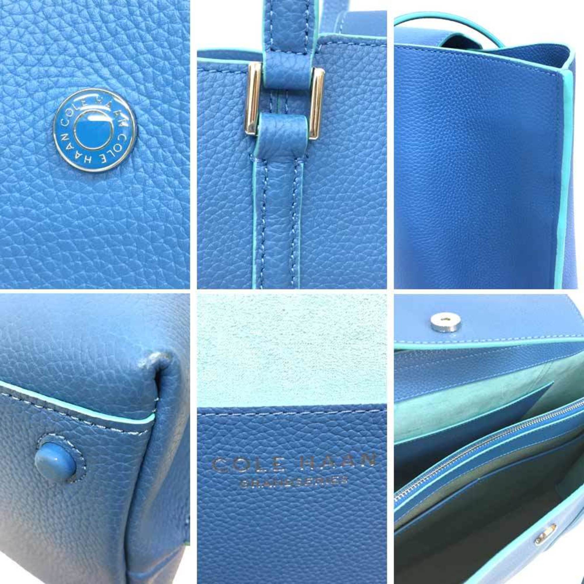 Cole Haan Leather Tote Bag U05401 Blue aq10028 10009061