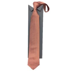 HERMES tie H pattern orange silk men's aq10127 10013480