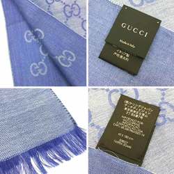GUCCI Gucci 165904 GG pattern stole shawl muffler silk x wool Light Blue (165904-3G646-4769) Men's Women's women's aq10022 10009436