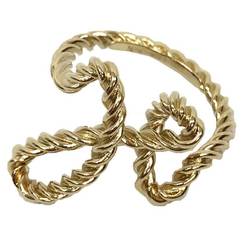 HERMES Cord'H Scarf Ring Gold aq10062