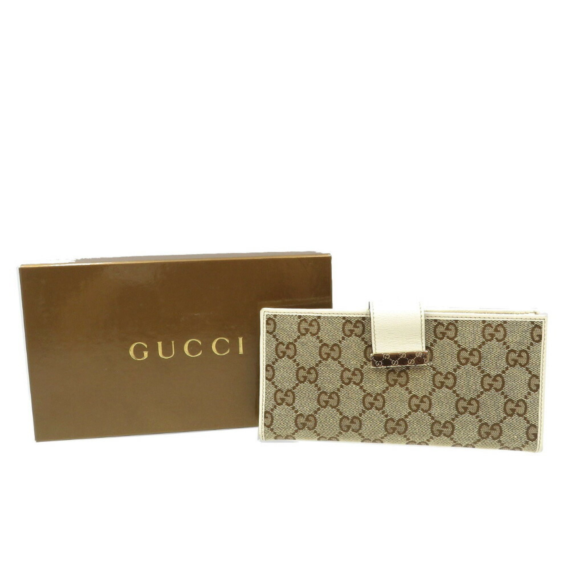 Gucci Continental Wallet 212096 GG Canvas Beige Long 0081GUCCI