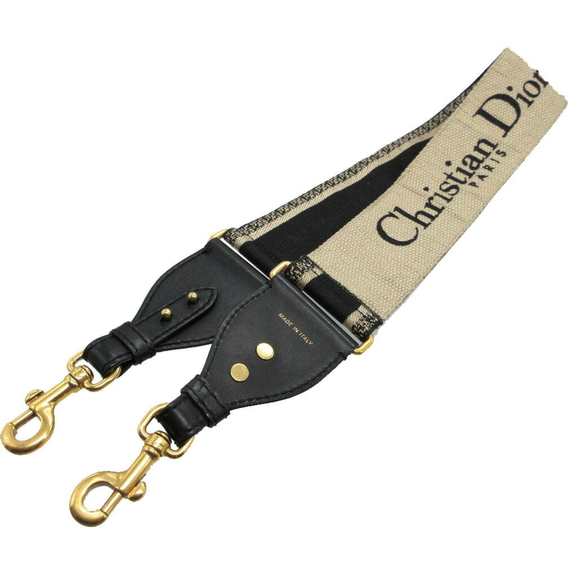 Christian Dior Canvas Leather Black Shoulder Strap 0283Christian