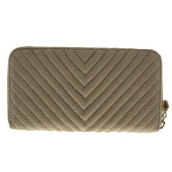 Stella McCartney Falabella Chevron Quilted Long Wallet Synthetic Leather Buttercream Beige 0124Stella