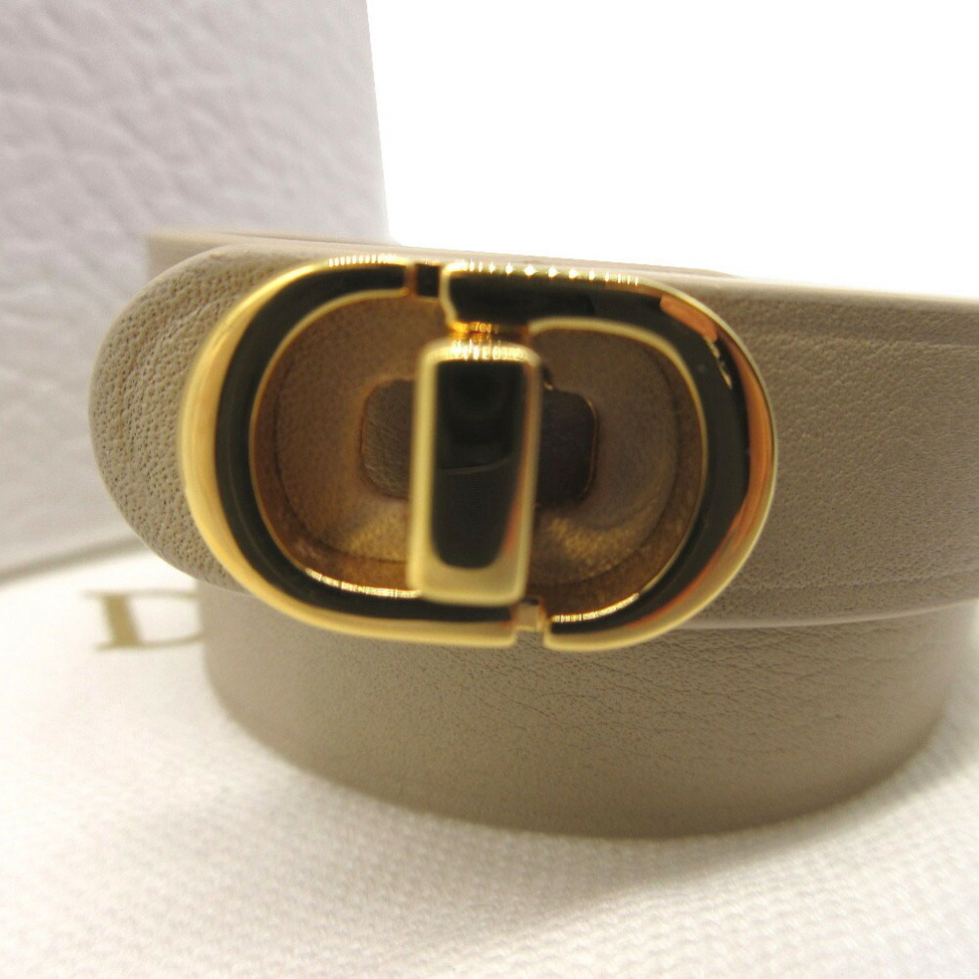 Christian Dior Dior 2-row bracelet 30 Montaigne leather S size beige 0128Dior