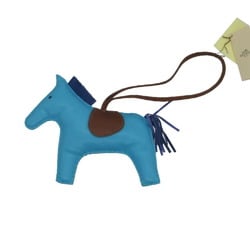 Hermes Rodeo GM Leather Amumilo Blue Aztec Electric Forbes Bag Charm Horse 0129HERMES