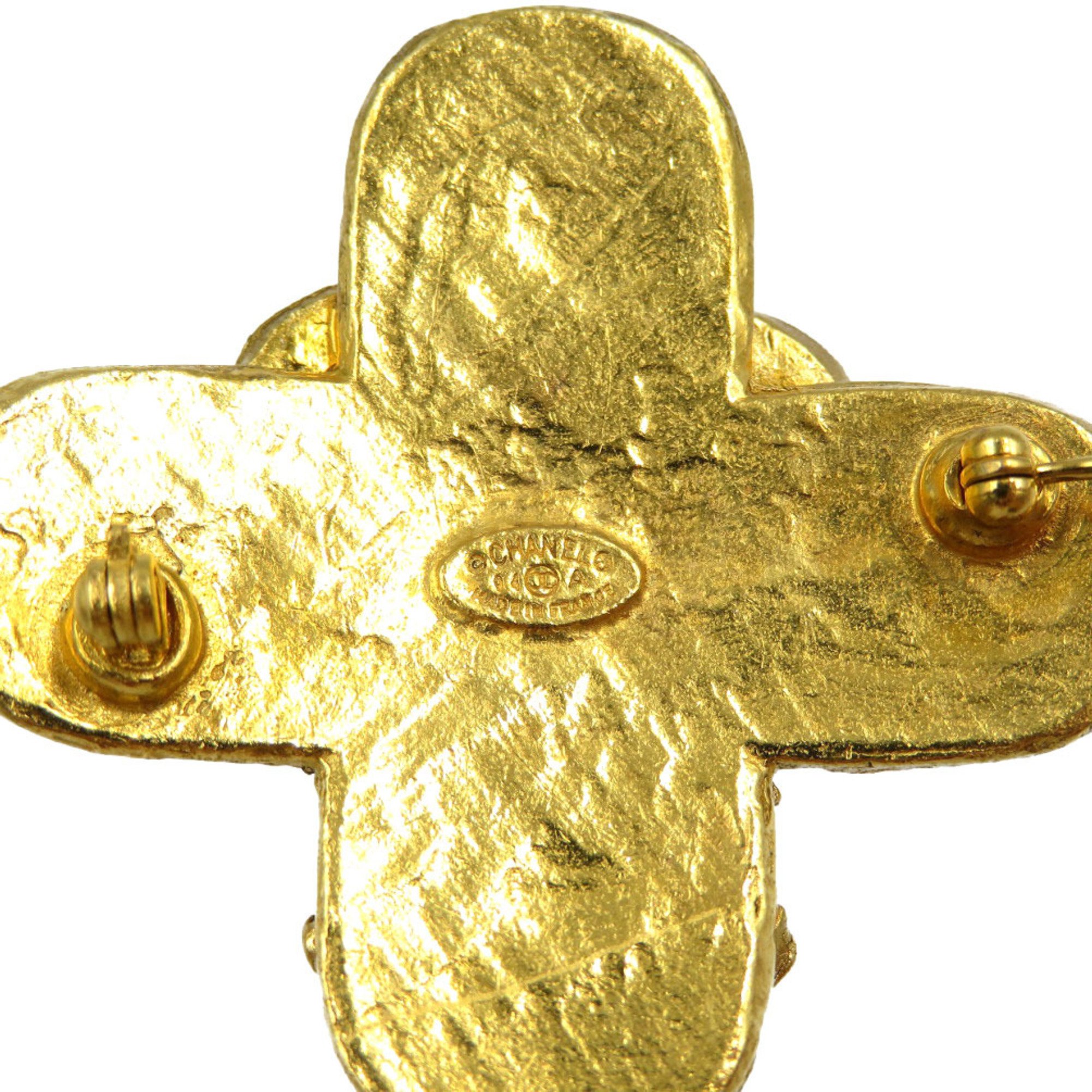 Chanel Triple Coco Mark 94A Metal Gold Brooch 0209CHANEL