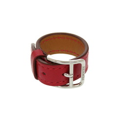 Hermes scarf ring leather red □I stamp belt motif 0994 HERMES