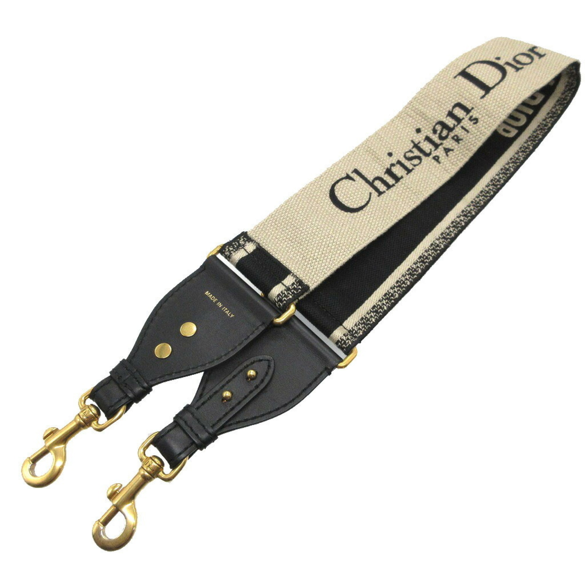 Christian Dior Canvas Leather Black Shoulder Strap 0284Christian