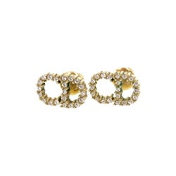 Christian Dior Dior CD Clair D Lune Stone Metal Gold Earrings 0224
