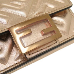 Fendi Zucca Compact Wallet 8M0395 Leather Pink Gold Tri-fold 0370 FENDI