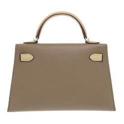 Hermes Kelly de Veau Epsom Etoupe Trench U Engraved () SPO Personal Order Handbag Bicolor 0668 HERMES 20 2