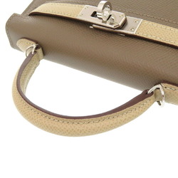 Hermes Kelly de Veau Epsom Etoupe Trench U Engraved () SPO Personal Order Handbag Bicolor 0668 HERMES 20 2