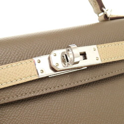 Hermes Kelly de Veau Epsom Etoupe Trench U Engraved () SPO Personal Order Handbag Bicolor 0668 HERMES 20 2