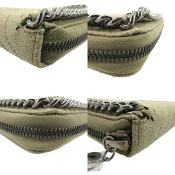 Stella McCartney Falabella Chevron Quilted Long Wallet Synthetic Leather Light Khaki 0125Stella