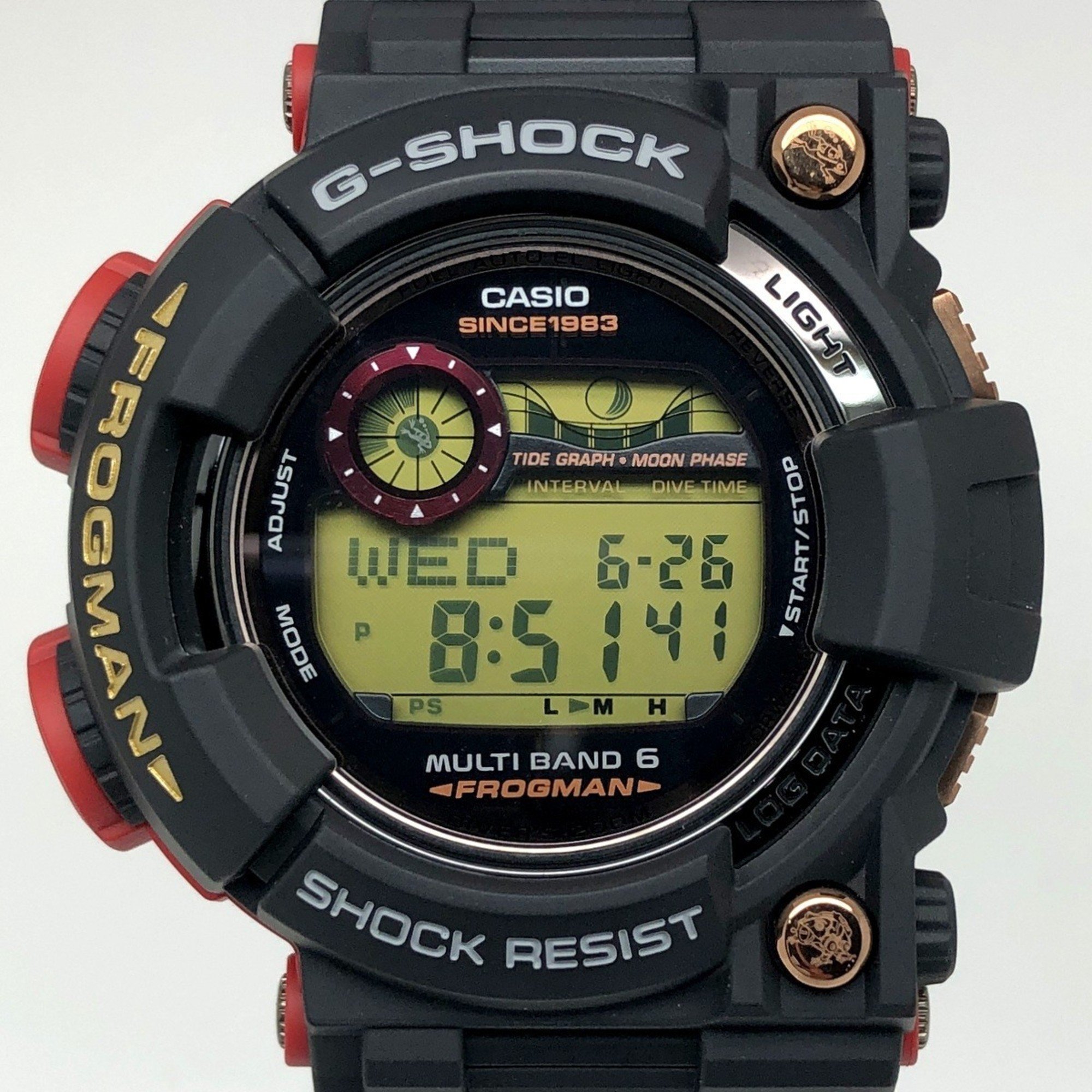 G-SHOCK CASIO Watch GWF-1035F-1 FROGMAN 35th ANNIVERSARY MAGMA OCEAN Frogman Anniversary Magma Ocean Black x Red Rose Gold Radio Solar Mikunigaoka Store