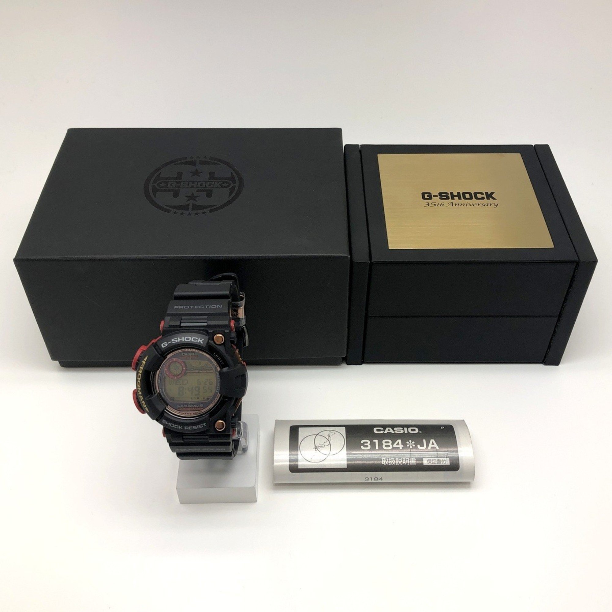 G-SHOCK CASIO Watch GWF-1035F-1 FROGMAN 35th ANNIVERSARY MAGMA OCEAN Frogman Anniversary Magma Ocean Black x Red Rose Gold Radio Solar Mikunigaoka Store