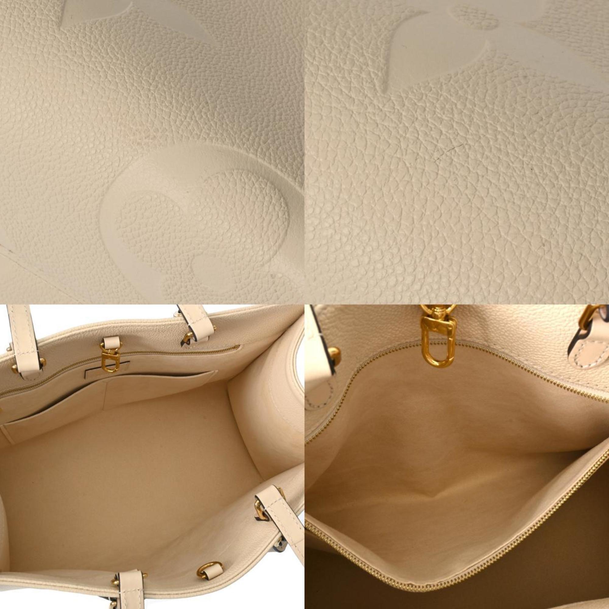 LOUIS VUITTON Louis Vuitton Monogram Empreinte On the Go MM Creme M46531 Women's Leather Handbag