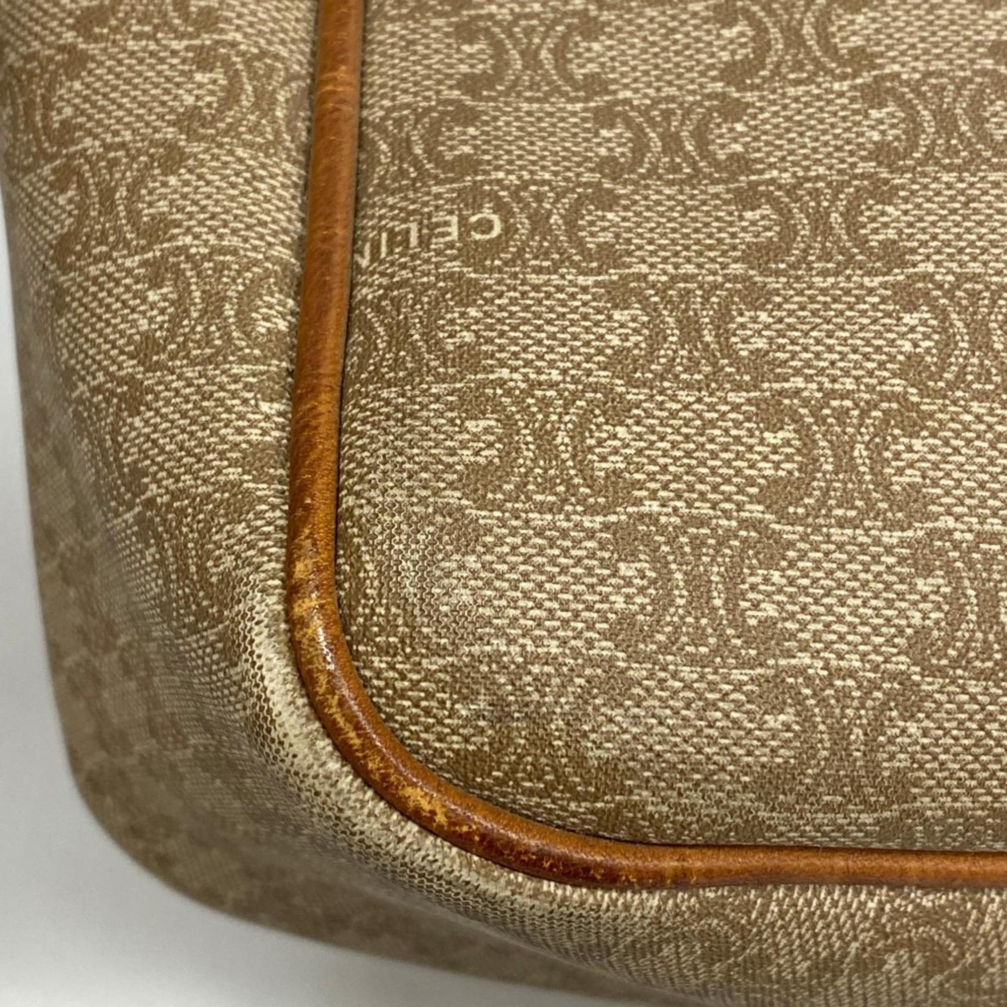 Celine handbag macadam leather light brown ladies