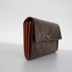 Louis Vuitton Long Wallet Monogram Pochette Porto Monnaie Credit M61725 Brown Men's Women's